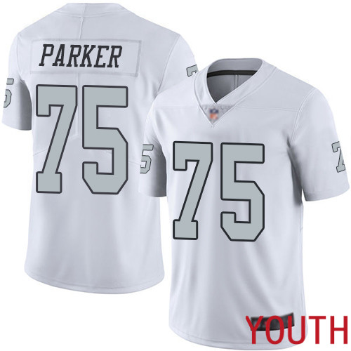 Oakland Raiders Limited White Youth Brandon Parker Jersey NFL Football #75 Rush Vapor Untouchable Jersey->youth nfl jersey->Youth Jersey